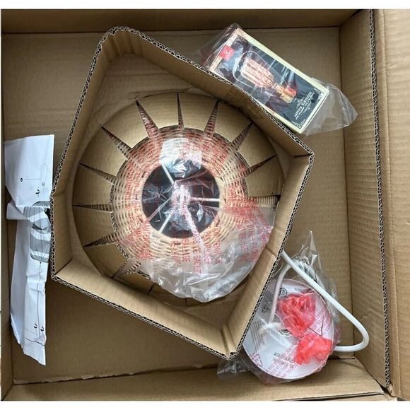 Globe Electric 61015 18" LED Pendant Light Fixture White Natural Woven Twine NEW - Picture 9 of 10